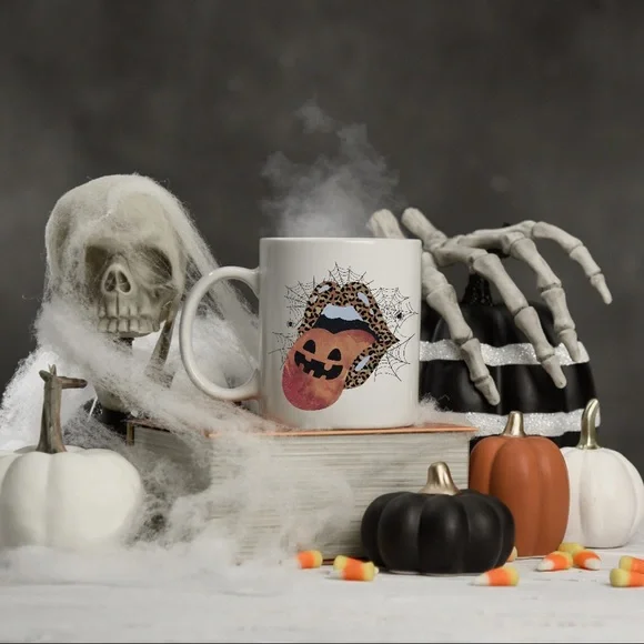 Halloween Leopard Print Lips 11 oz Mug - Picture 2 of 2